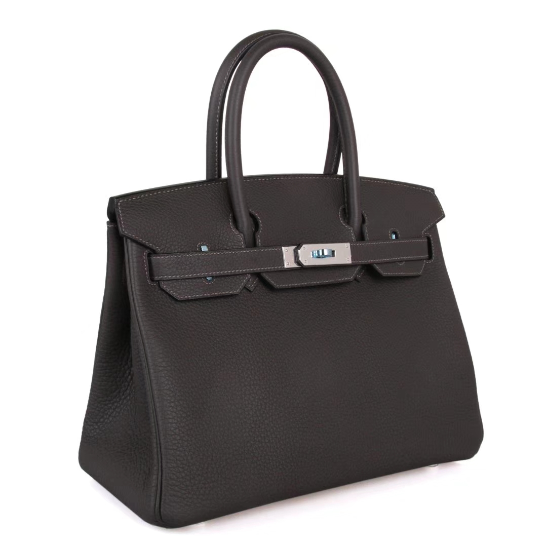 Hermes爱马仕 Birkin 30cm 银扣 灰黑 新色 TOGO 纯手工 神级手工 走线如行云流水 现货