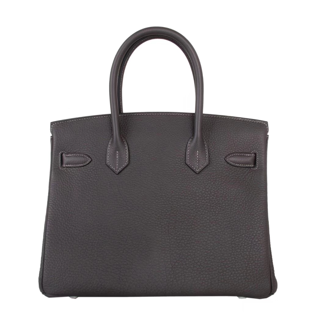 Hermes爱马仕 Birkin 30cm 银扣 灰黑 新色 TOGO 纯手工 神级手工 走线如行云流水 现货