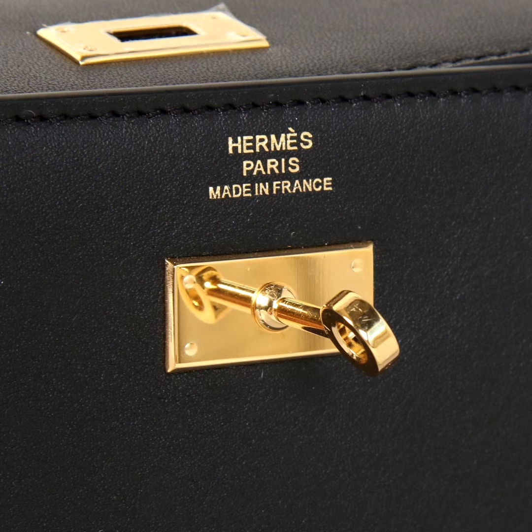 Hermès（爱马仕）kelly wallet凯利钱夹 19cm 金扣 黑色 swift 蜥蜴扣 神级 现货