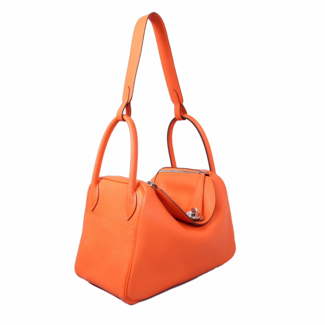 Hermès爱马仕 Lindy 30CM 银扣 CK93橙色(Orange) TOGO 手工 现货