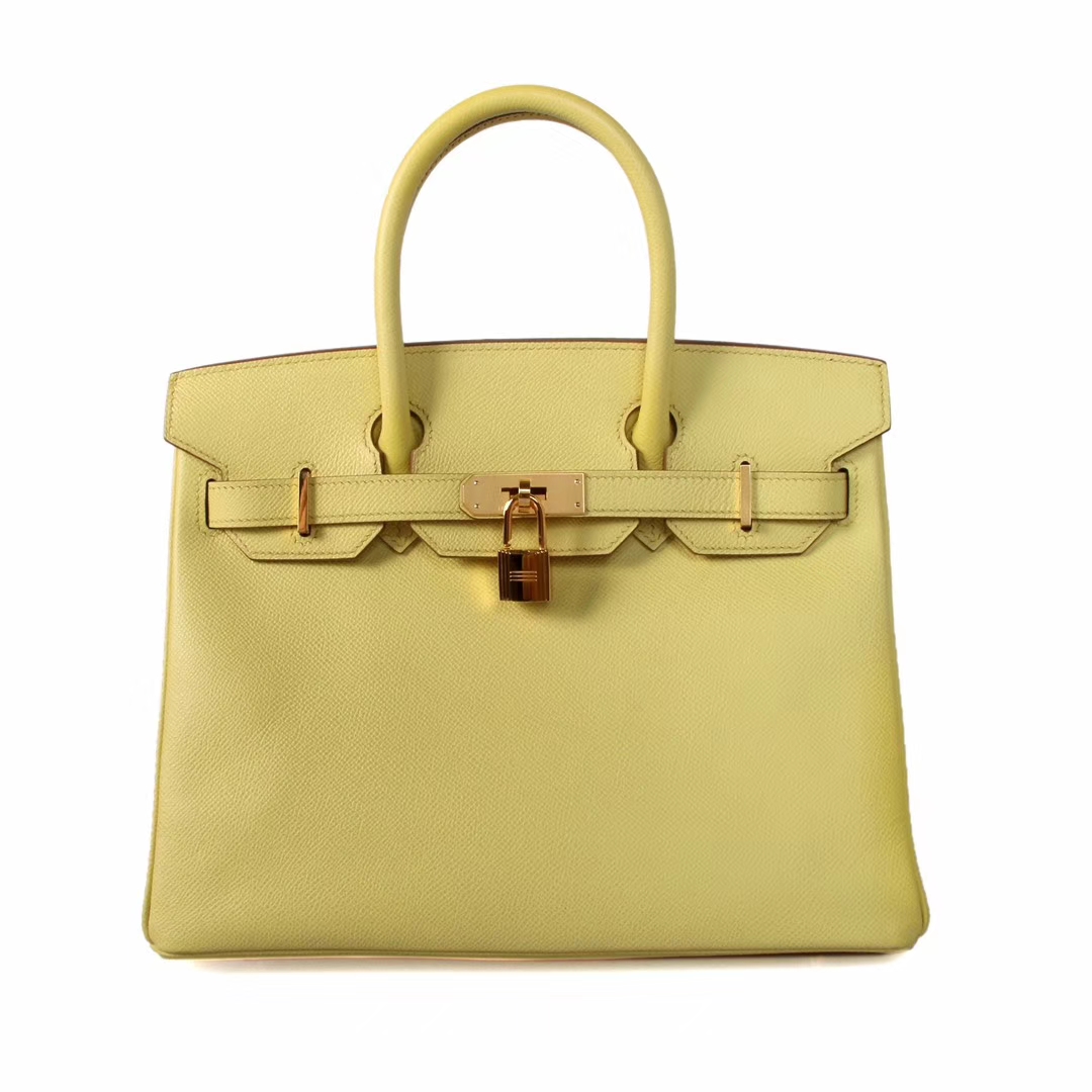 Hermès爱马仕 Birkin 30cm 金扣 C9鹅黄 Epsom 手工 神级 现货