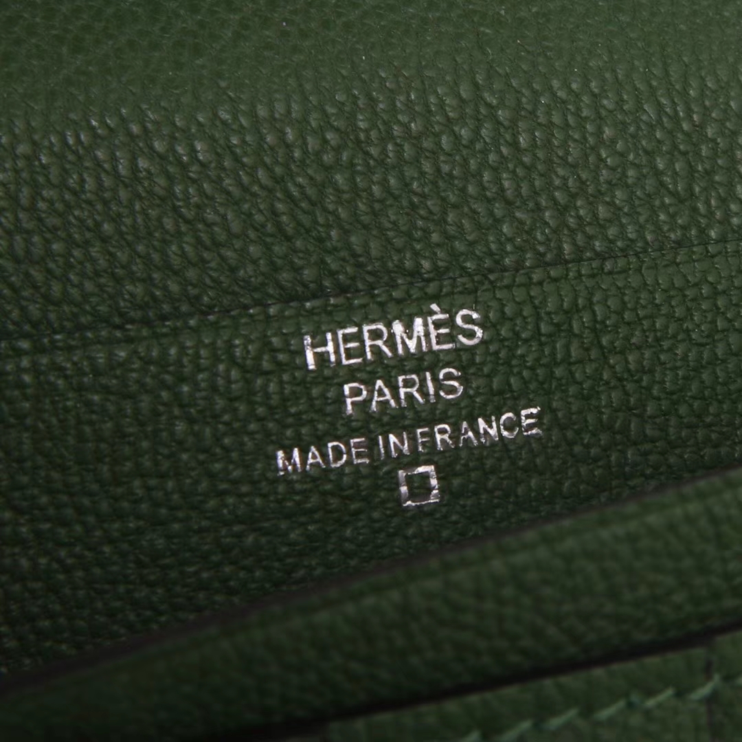 Hermes Bearn H扣钱夹 V6丛林绿 鳄鱼 现货