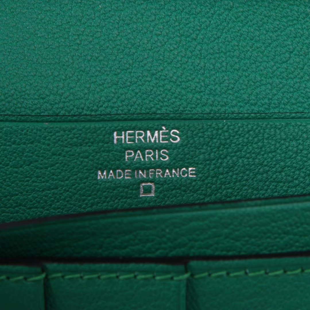 Hermes Bearn H扣钱夹 6Q翡翠绿 鳄鱼 现货