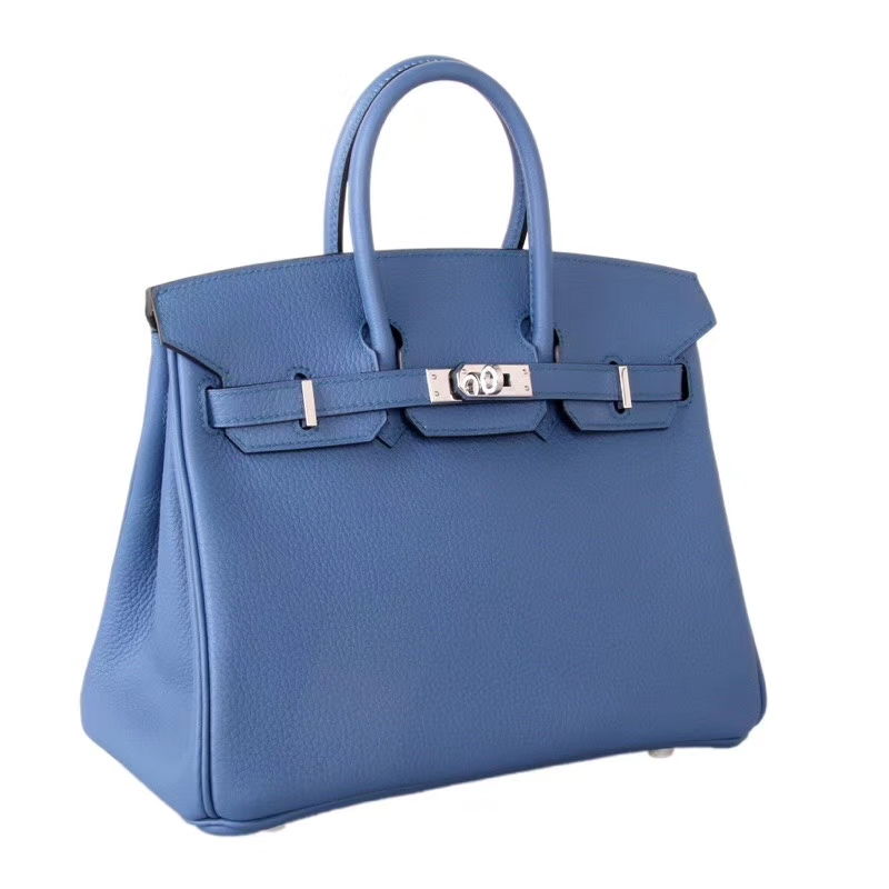 Hermès（爱马仕）Birkin25CM 银扣 R2玛瑙蓝 togo 手工 神级  现货