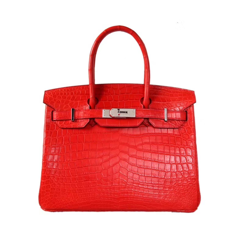 Hermès（爱马仕）Birkin 30cm 银扣 CK51火炭红 哑光鳄鱼 纯手工 神级