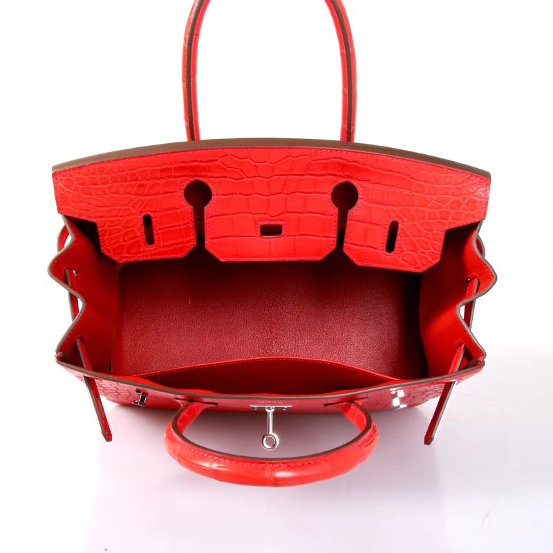 Hermès（爱马仕）Birkin 30cm 银扣 CK51火炭红 哑光鳄鱼 纯手工 神级