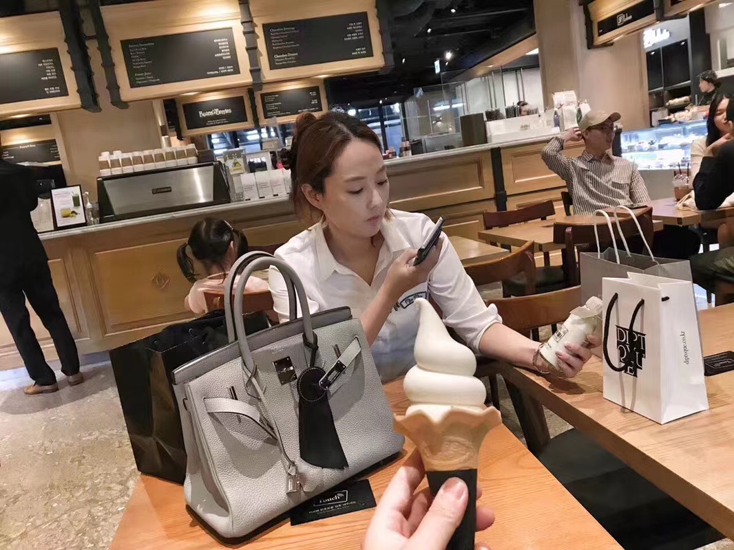 Hermès（爱马仕）Birkin 30CM 金扣 钻石灰 Togo 手工 神级 现货