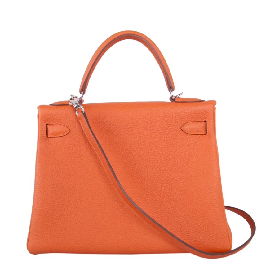 Hermès（爱马仕）Kelly 28CM 橙色银扣  togo  手工 神级