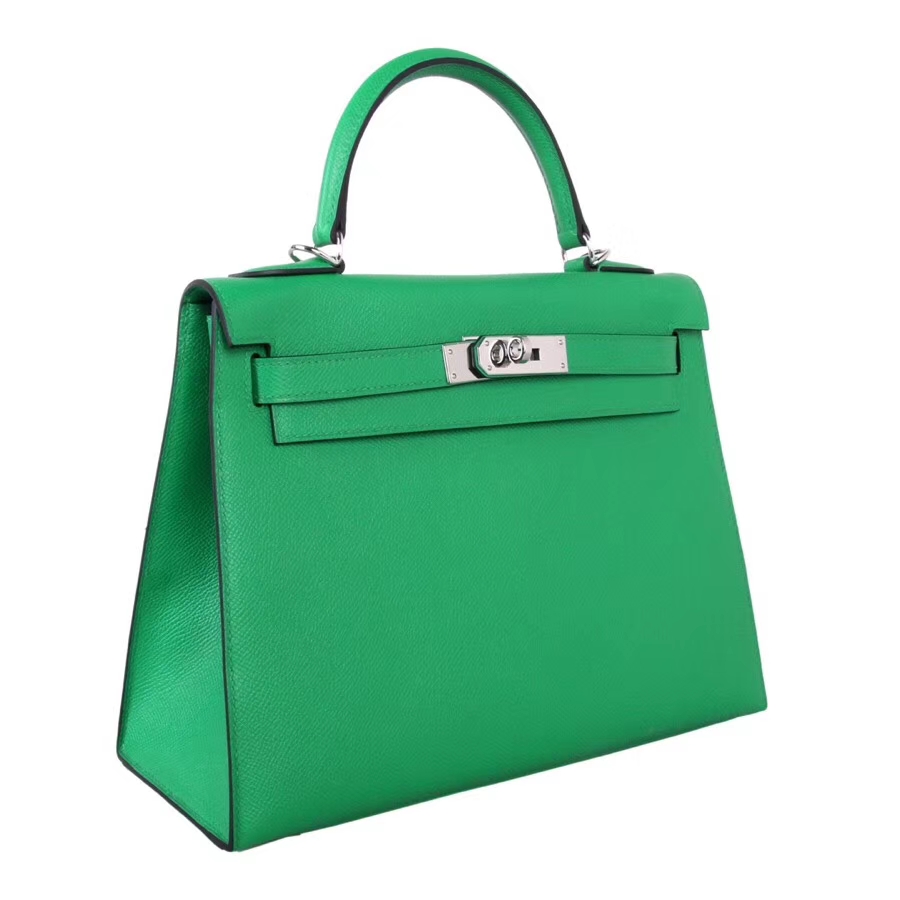 Hermès（爱马仕）Kelly 28CM 银扣 竹子绿  Epsom 手工 神级