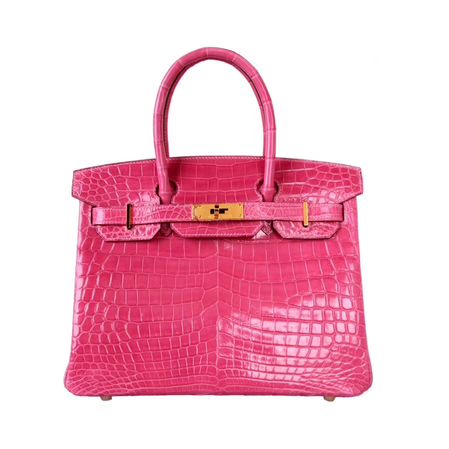 Hermès（爱马仕）Birkin 30cm 金扣 樱花粉  亮面鳄鱼  纯手工 神级