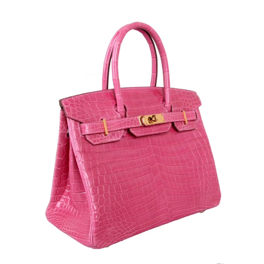 Hermès（爱马仕）Birkin 30cm 金扣 樱花粉  亮面鳄鱼  纯手工 神级