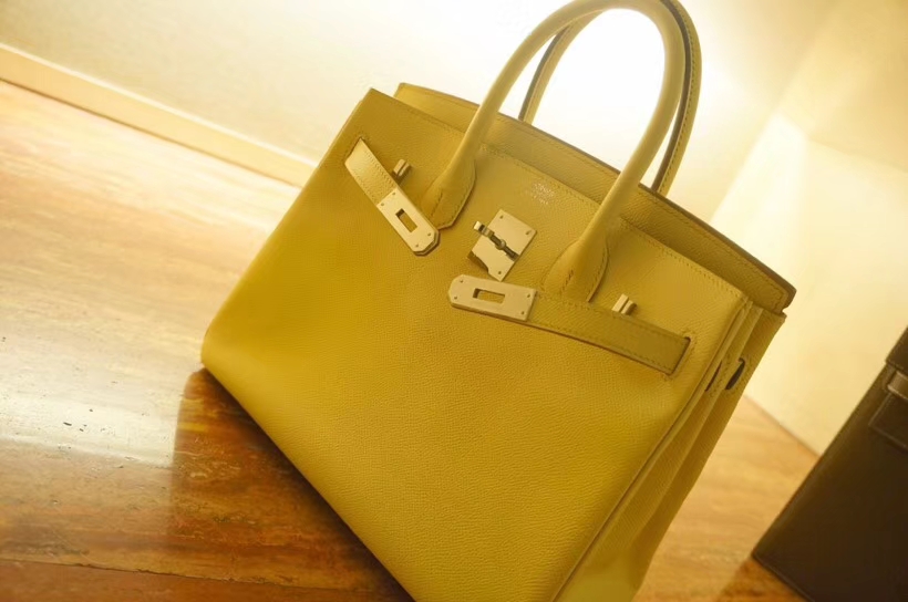 Hermès（爱马仕）Birkin 30cm 银扣 C9鹅黄色 Epsom 手工 神级