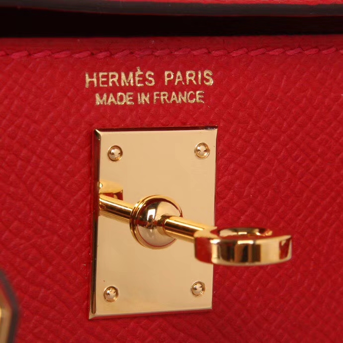 Hermès（爱马仕）Minikelly 二代 Q5中国红  金扣 Epsom皮