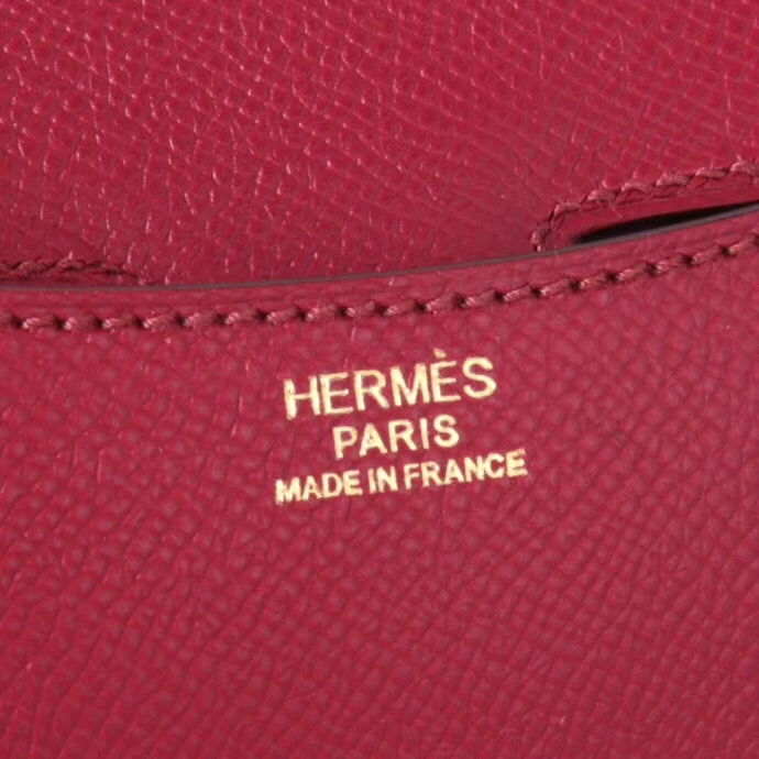 Hermès（爱马仕）Constance空姐包 19CM  金扣 石榴红  原厂御用顶级Epsom皮 原单品质
