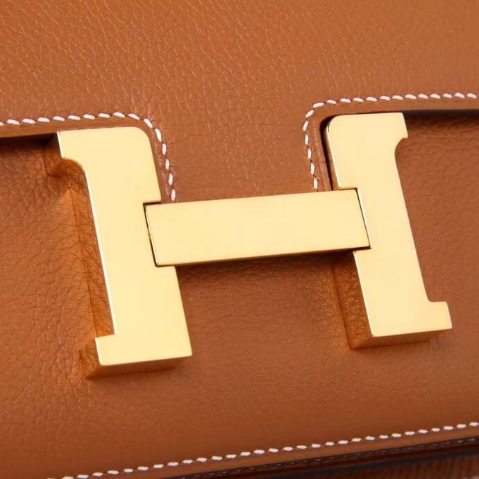 Hermès（爱马仕）Constance空姐包 19CM  金扣 金棕色  原厂御用顶级Epsom皮 原单品质