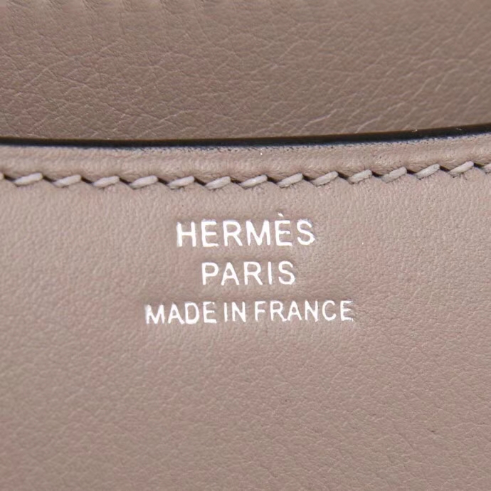 Hermès（爱马仕）Constance空姐包 19CM 银扣 沥青灰 原厂御用顶级Swift皮