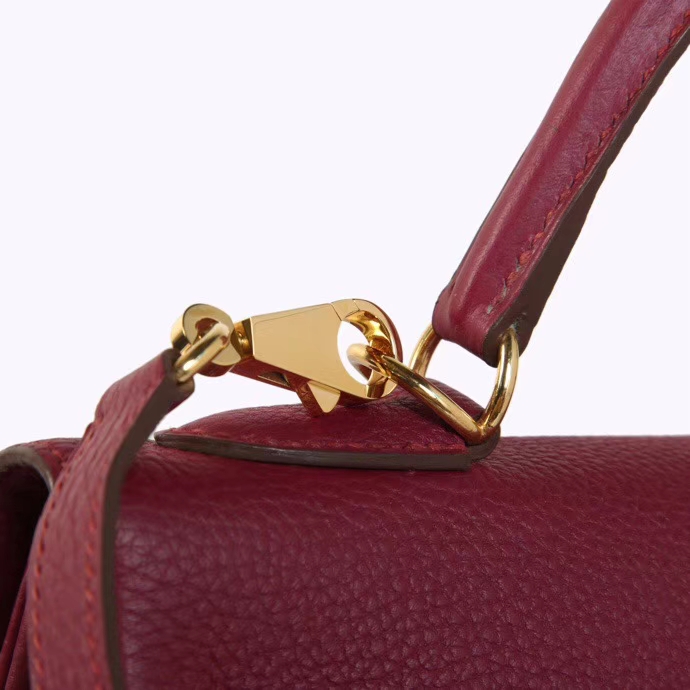 Hermès（爱马仕）Kelly 32CM 金扣 酒红色 托斯卡 Togo 手工神级