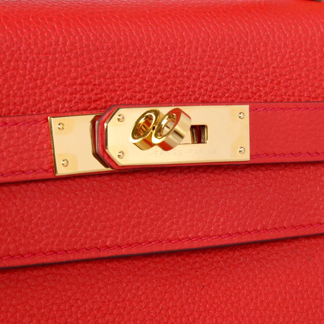 Hermès（爱马仕）Kelly 32CM 金扣 朱砂红 Togo 手工神级