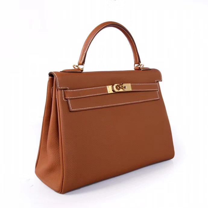 Hermès（爱马仕）Kelly 32CM 金扣  金棕色  Togo 手工神级