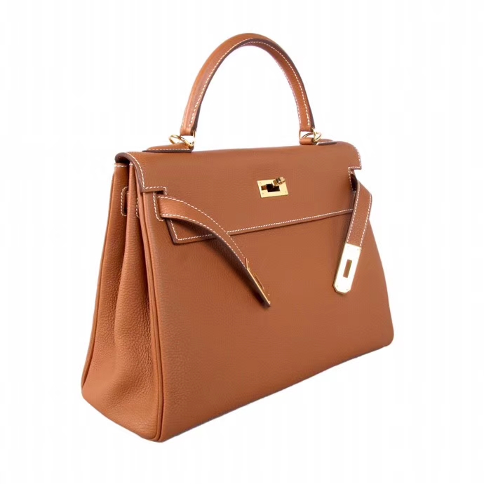 Hermès（爱马仕）Kelly 32CM 金扣  金棕色  Togo 手工神级