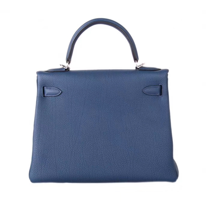 Hermès（爱马仕）Kelly 28CM 银扣 宝石蓝 Togo 手工神级