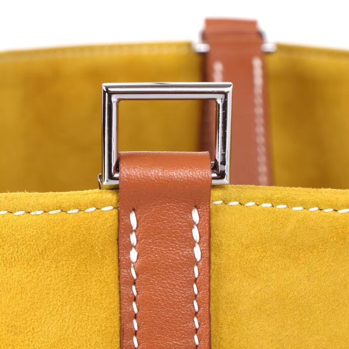 Hermès（爱马仕）2018新款 Picotin菜篮子包包 9D琥珀黄 麂皮 18cm