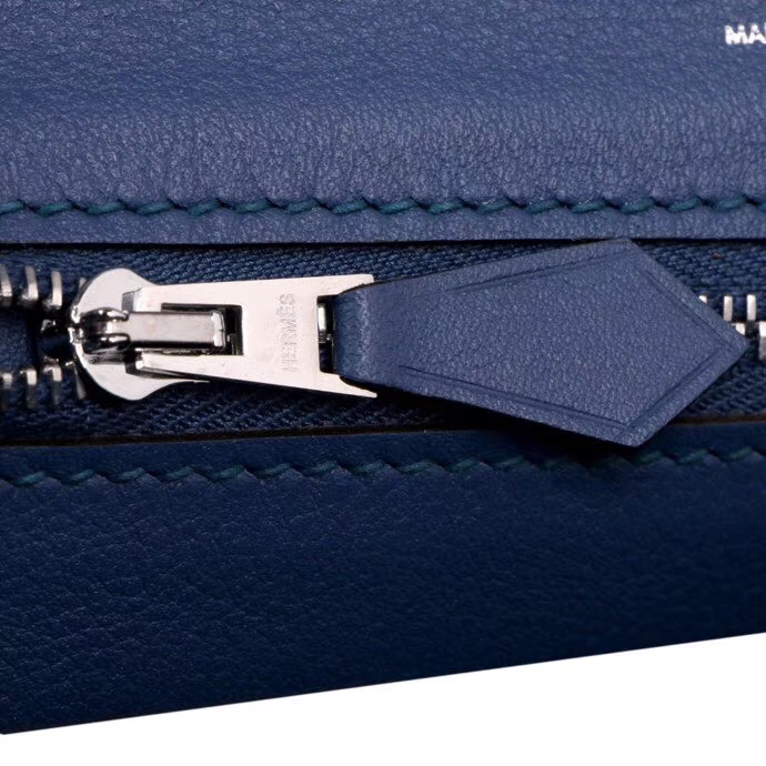 Hermès（爱马仕）2018年新款 kelly2424 R2玛瑙蓝 银扣 有肩带 29cm