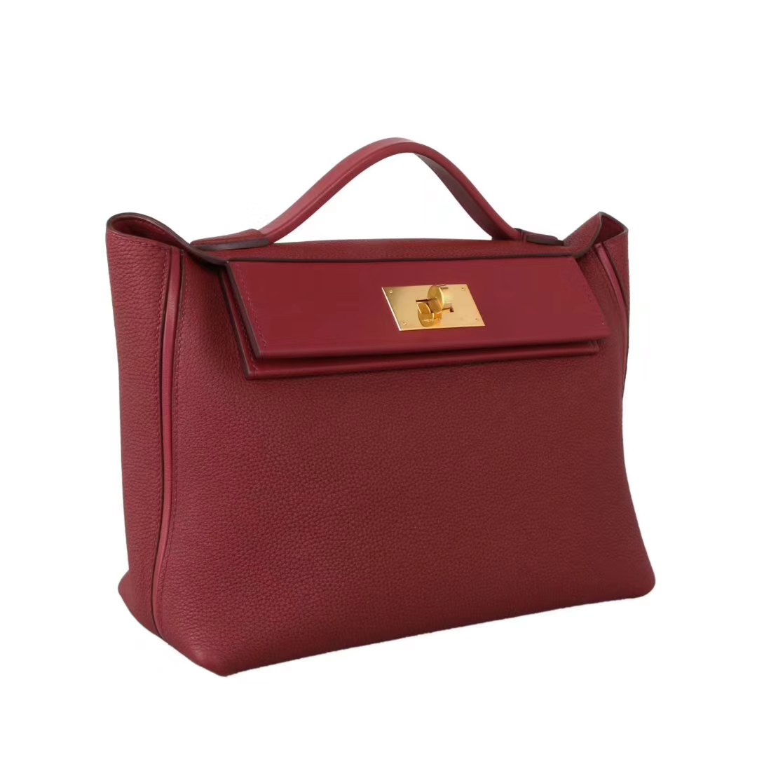 Hermès（爱马仕）2018年新款 kelly2424 爱马仕红 金扣 有肩带 29cm