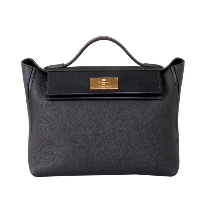 Hermès（爱马仕）2018年新款 kelly2424 黑色 金扣 有肩带 29cm