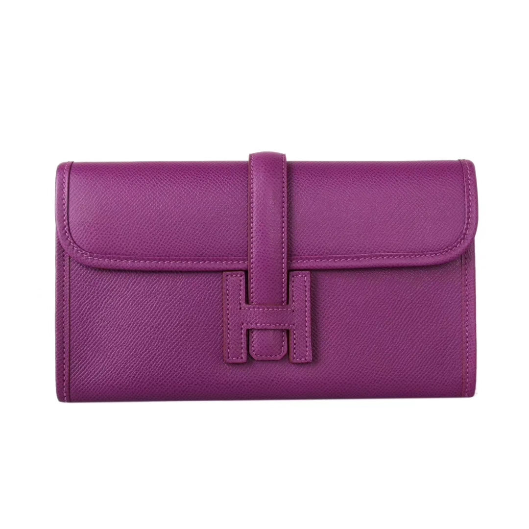 Hermès（爱马仕）长款钱包 海葵紫  EPSOM皮 21.5×12cm