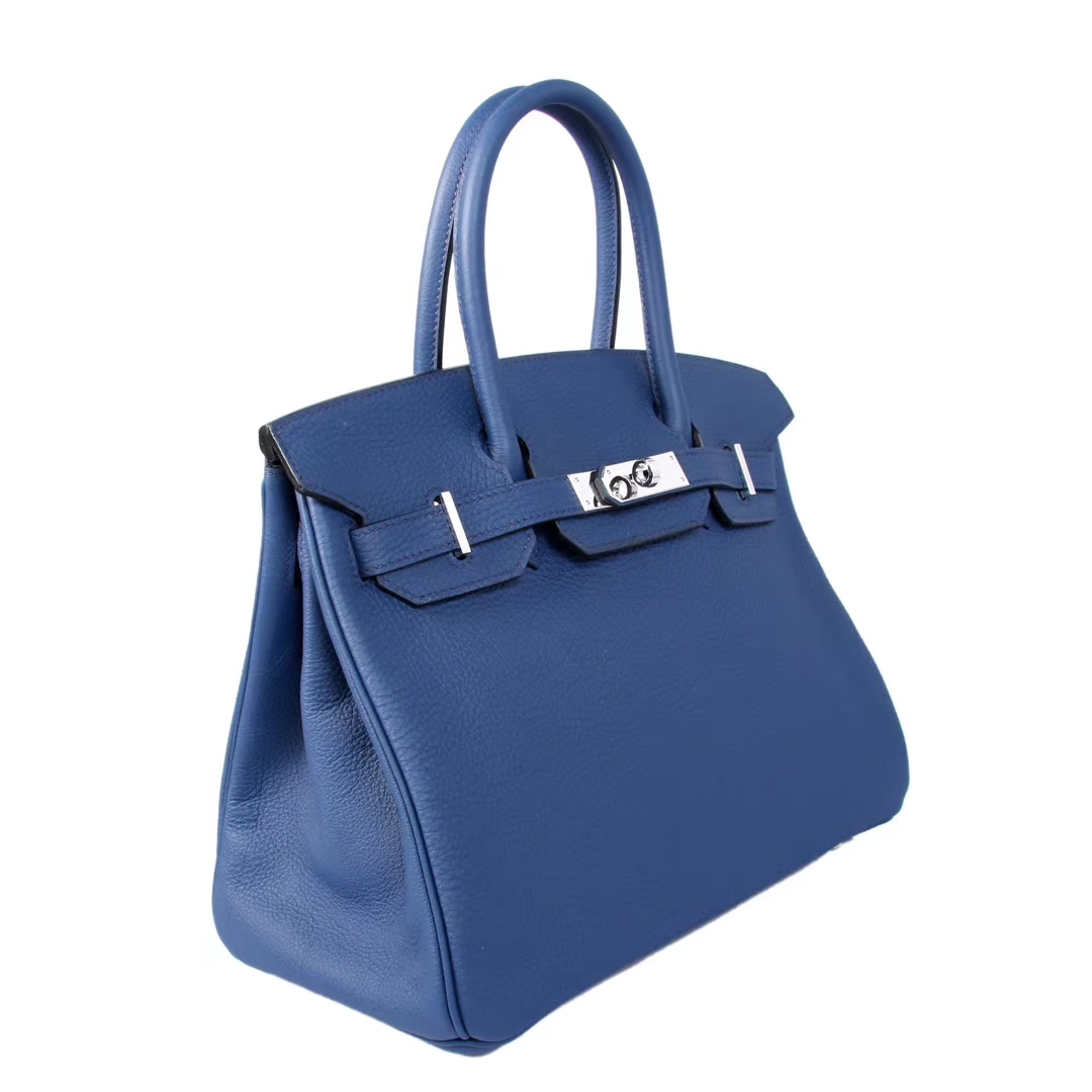 Hermès（爱马仕）Birkin 宝蓝色 金扣 原厂御用swift皮 30cm