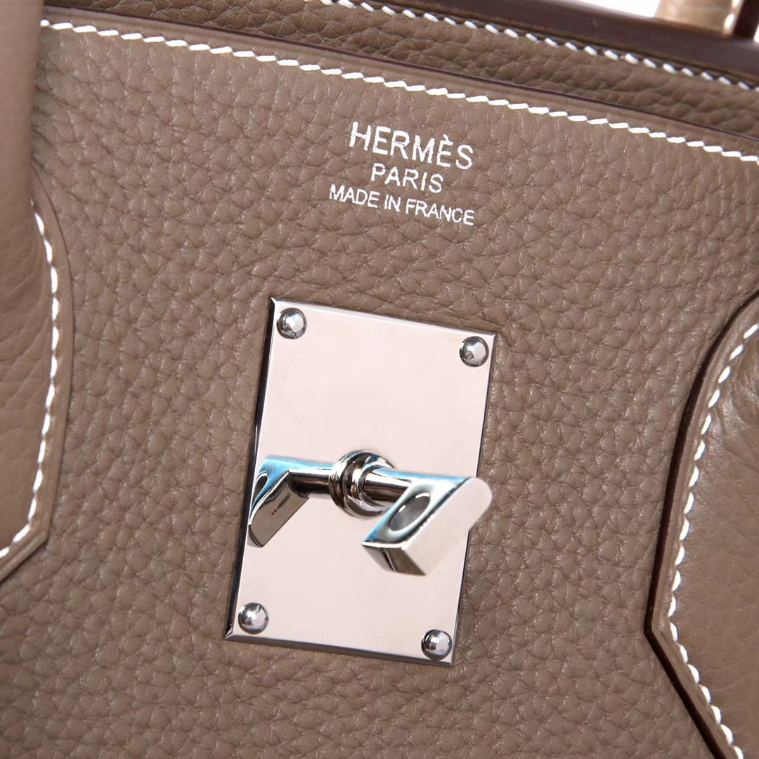 Hermès（爱马仕）HAC 大象灰 togo 手工 神级 银扣 40cm