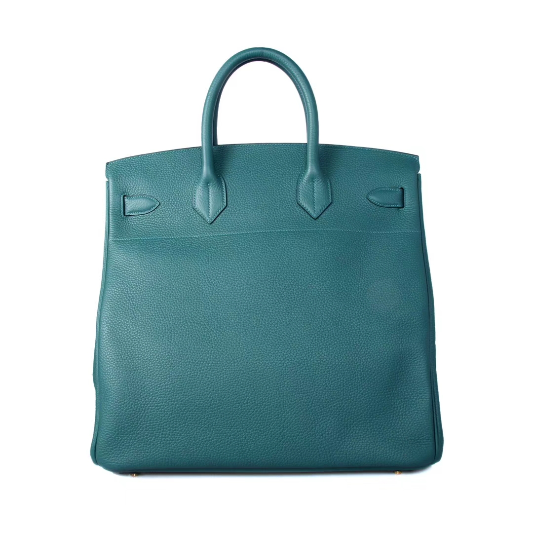 Hermès（爱马仕）HAC 孔雀绿 togo 手工 神级 金扣 40cm