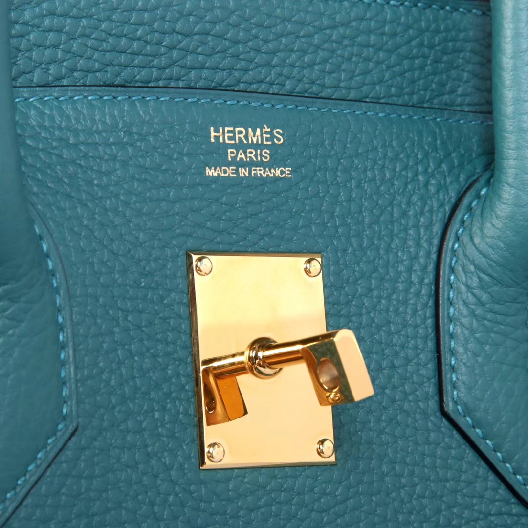 Hermès（爱马仕）HAC 孔雀绿 togo 手工 神级 金扣 40cm