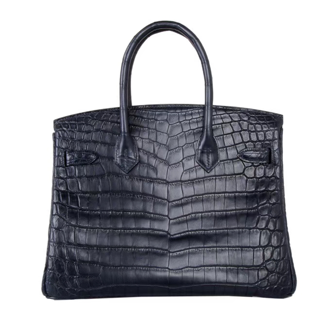 Hermès（爱马仕）Birkin 深海蓝 雾面鳄鱼 银扣 30cm