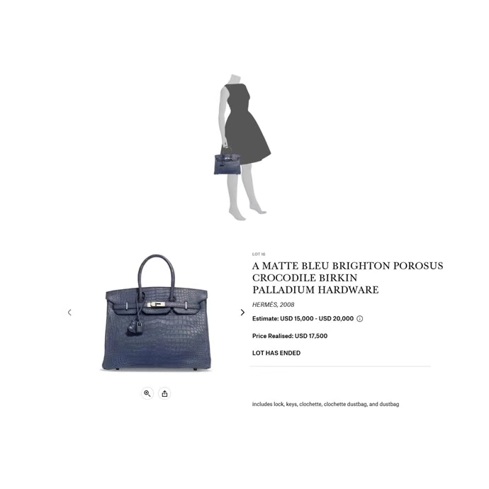 Hermès（爱马仕）Birkin 深海蓝 雾面鳄鱼 银扣 30cm