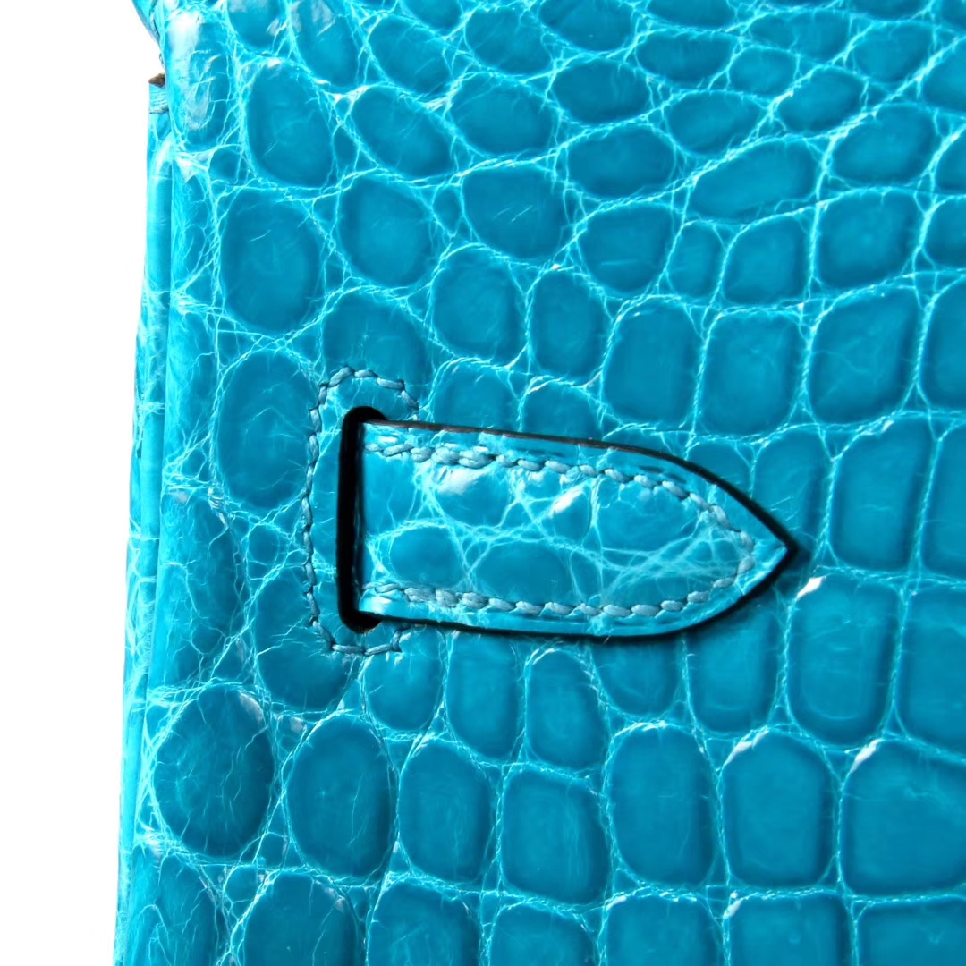 Hermès（爱马仕）Birkin 孔雀蓝 亮面鳄鱼 银扣 30cm