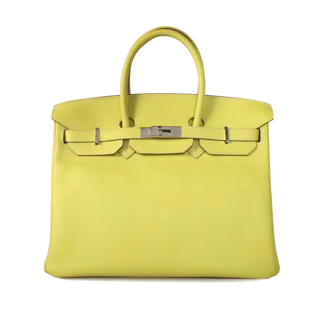 Hermès（爱马仕）Birkin 柠檬黄 原厂御用小牛皮 银扣 30cm