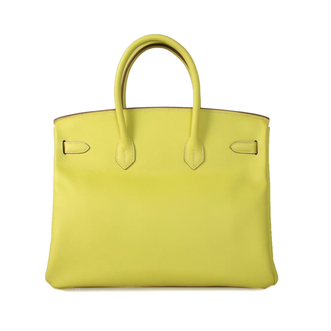 Hermès（爱马仕）Birkin 柠檬黄 原厂御用小牛皮 银扣 30cm