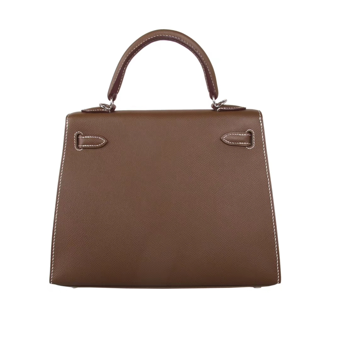 Hermès（爱马仕）kelly凯莉包 大象灰 EPSOM皮 银扣 28cm