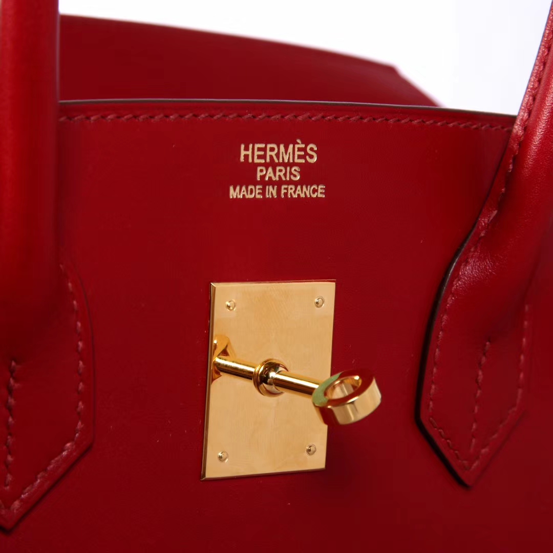 Hermès（爱马仕）birkin铂金包 酒红色 Box皮 金扣 30CM