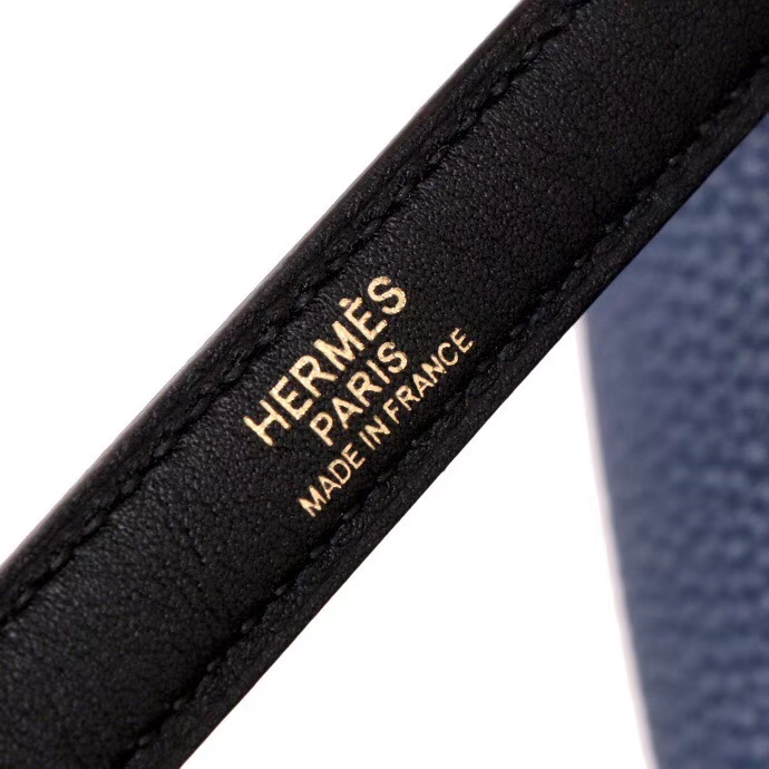 Hermès（爱马仕）Kelly2424 金扣 午夜蓝拼黑色 togo 29cm