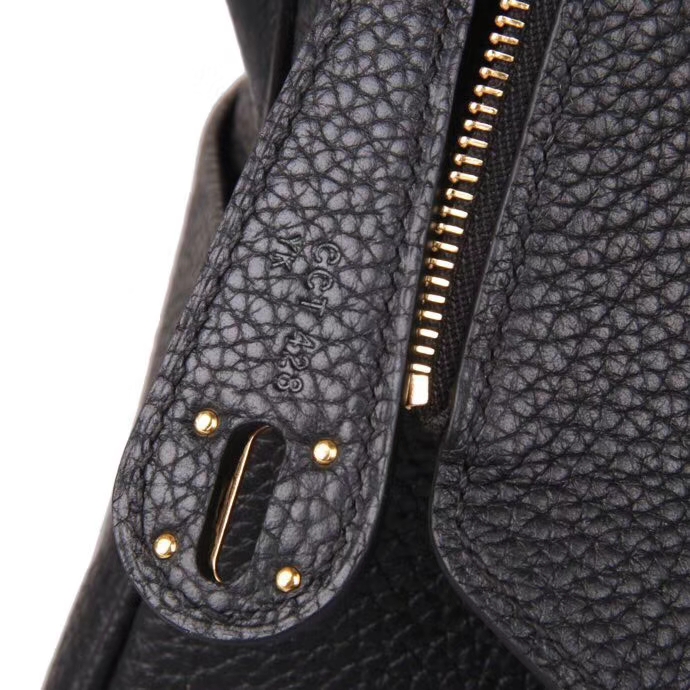 Hermès（爱马仕）Lindy 黑色togo拼黑色鳄鱼肩带 金扣 26cm