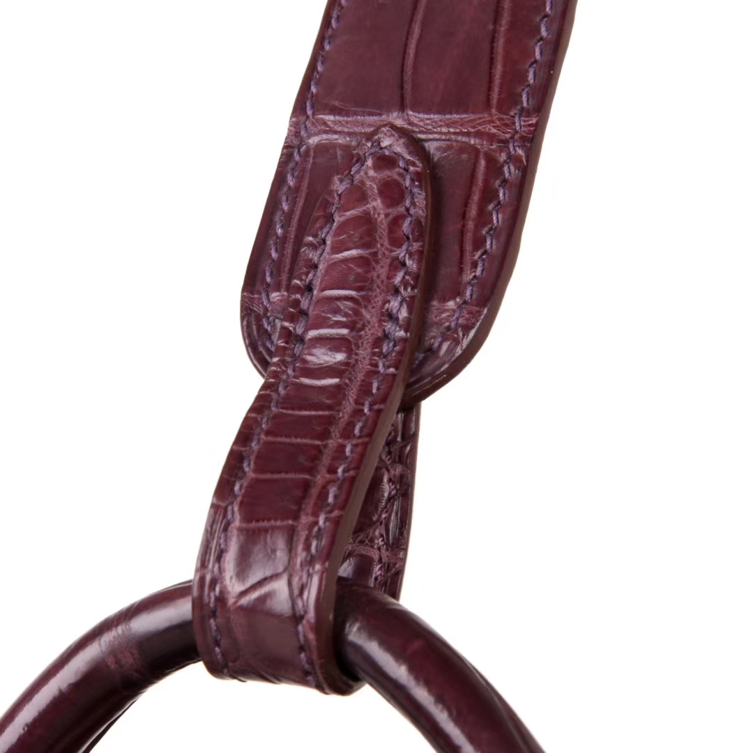 Hermès（爱马仕）Lindy 水晶紫 亚光鳄鱼 银扣 30cm