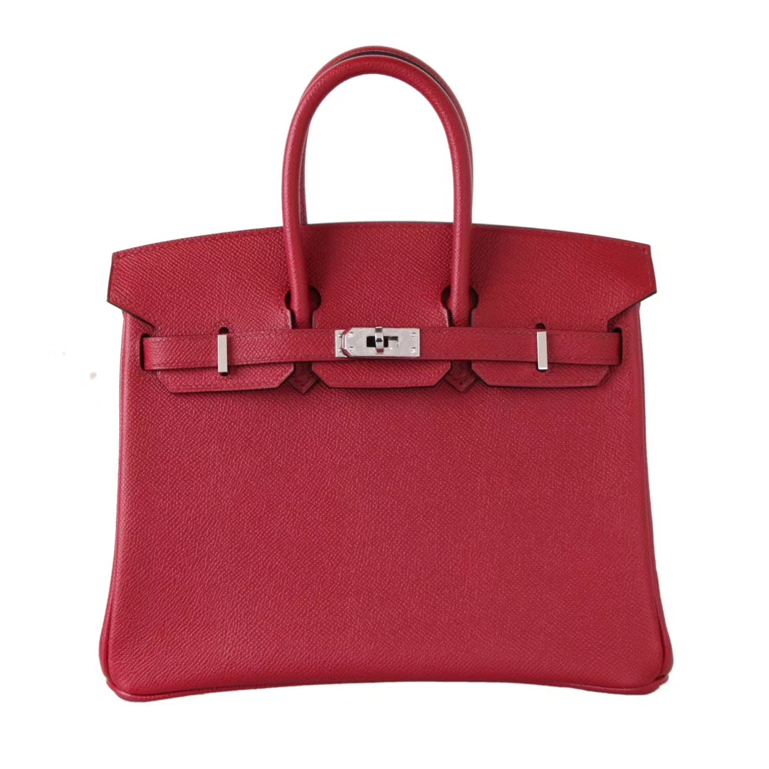 Hermès（爱马仕）M8 爱马仕红 原厂御用顶级小牛皮 Birkin 25 银扣 现货