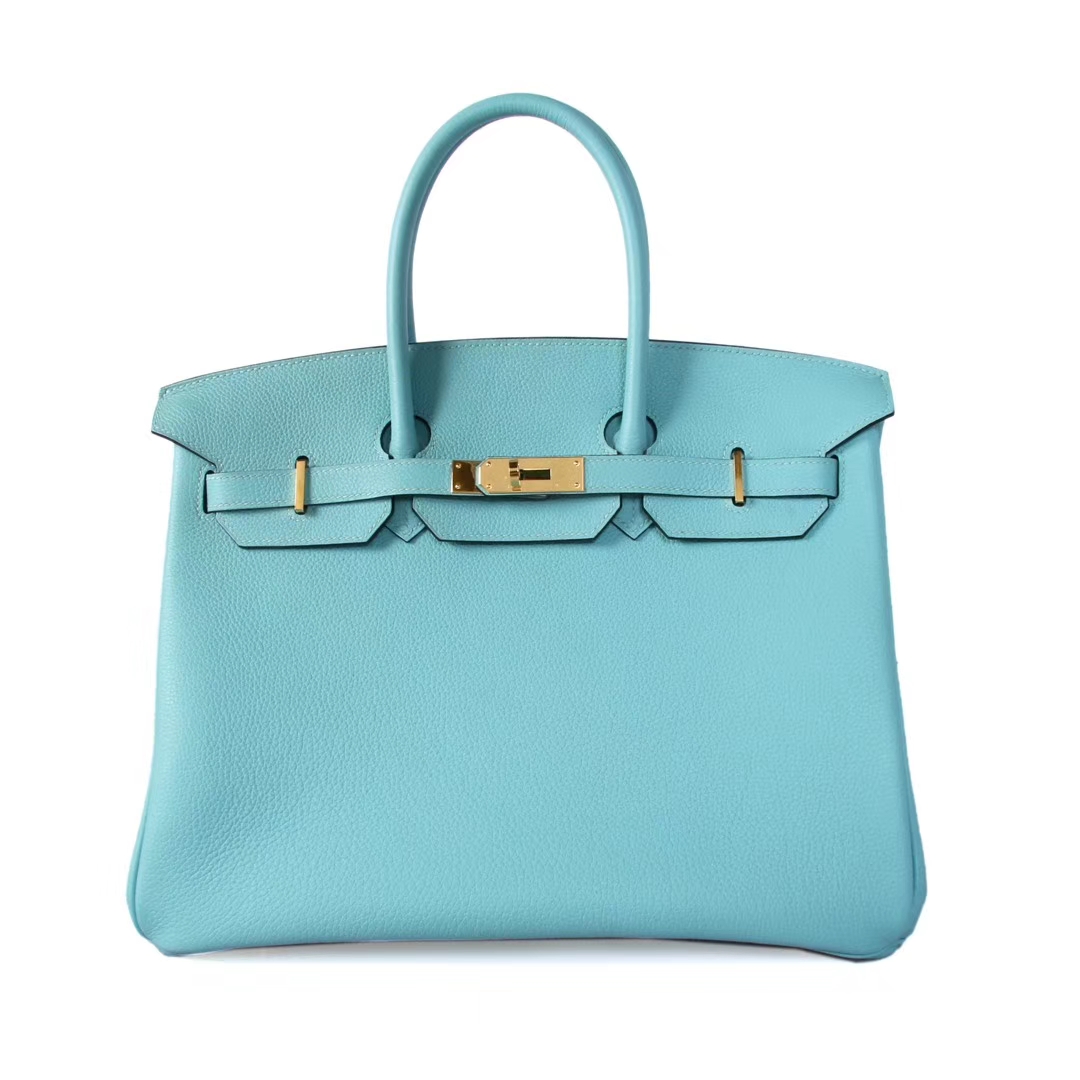 Hermès（爱马仕）M8 浅蓝色 原厂御用顶级小牛皮 Birkin 25 银扣 现货