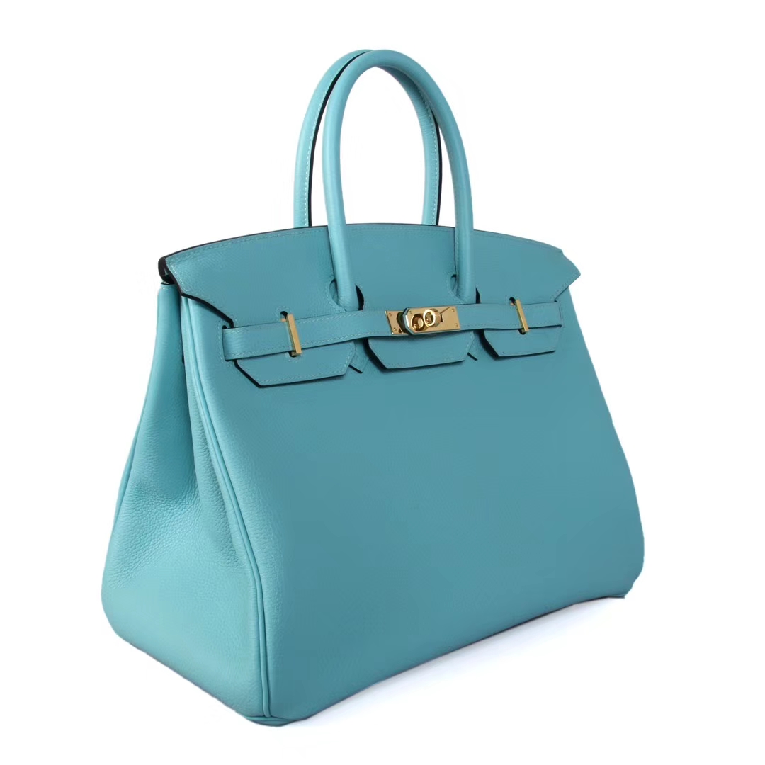 Hermès（爱马仕）M8 浅蓝色 原厂御用顶级小牛皮 Birkin 25 银扣 现货