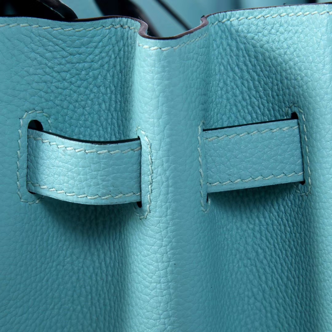 Hermès（爱马仕）M8 浅蓝色 原厂御用顶级小牛皮 Birkin 25 银扣 现货