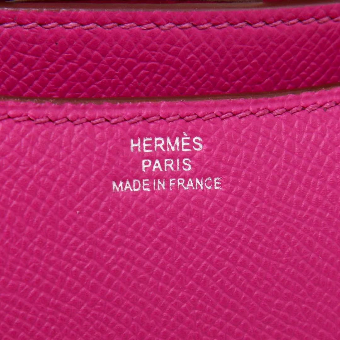 Hermès（爱马仕）Constance空姐包 玉兰粉 Epsom皮 银扣 19cm 现货