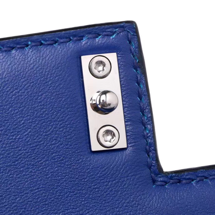 Hermès（爱马仕）Verrou锁链 21银 7T 电光蓝 epsom皮